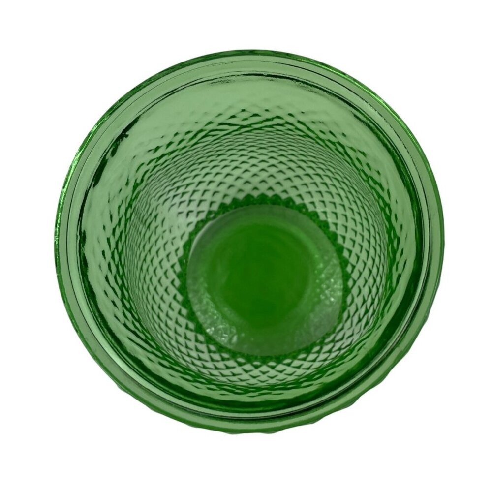 EO Brody Co 4" High Green Glass Vase Diamond Pattern - Picture 5 of 11